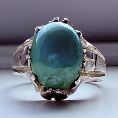 Men s Natural Green  Turquoise ring 