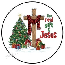 THE REAL GIFT IS JESUS CHRISTMAS ENVELOPE SEALS LABELS STICKERS PARTY FAVORS