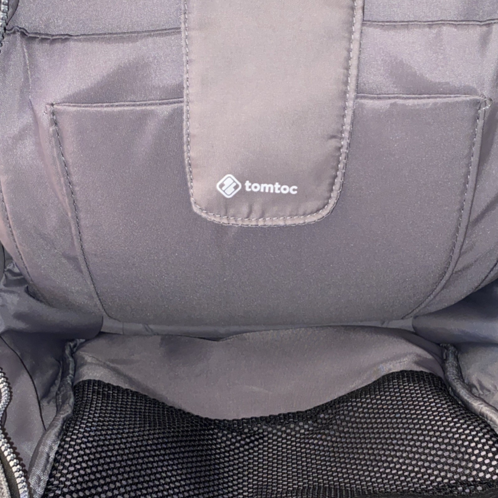 tomtoc Gray Canvas Solid Zip Laptop Backpack Styl… - image 2