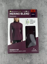 Paradox Women's Merino Blend Performance Base Layer Top, Purple, Size M