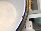 VINTAGE ENAMELWARE  PAIL WTH WOODEN HANDLE AND SPOUT 15 X 8 FARM HOUSE — photo 7