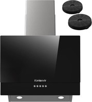 Angled Black Cooker Hood LED Lights 3-Speed A++ Recirculating Fan 60cm - PICK UP