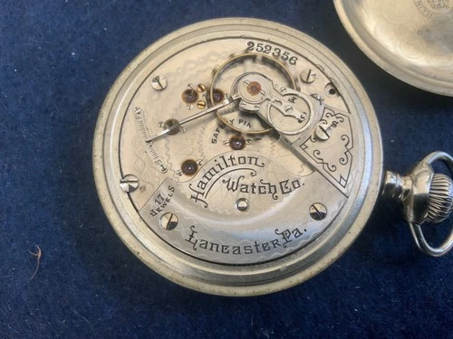 ANTIQUE 1903 Hamilton 924 17j 18s Pocket Watch Nickel Case  RUNNING STRONG
