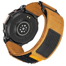 Watch Band Compatible Amazfit T Rex 3 Pro 48mm Suede Leather Brown HEMSUT Bands