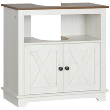 kleankin Bathroom Sink Cabinet, Under Sink Storage Cabinet with Double Doors ...