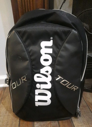 Wilson Tour Tennis Racquet Backpack Black And White | eBay