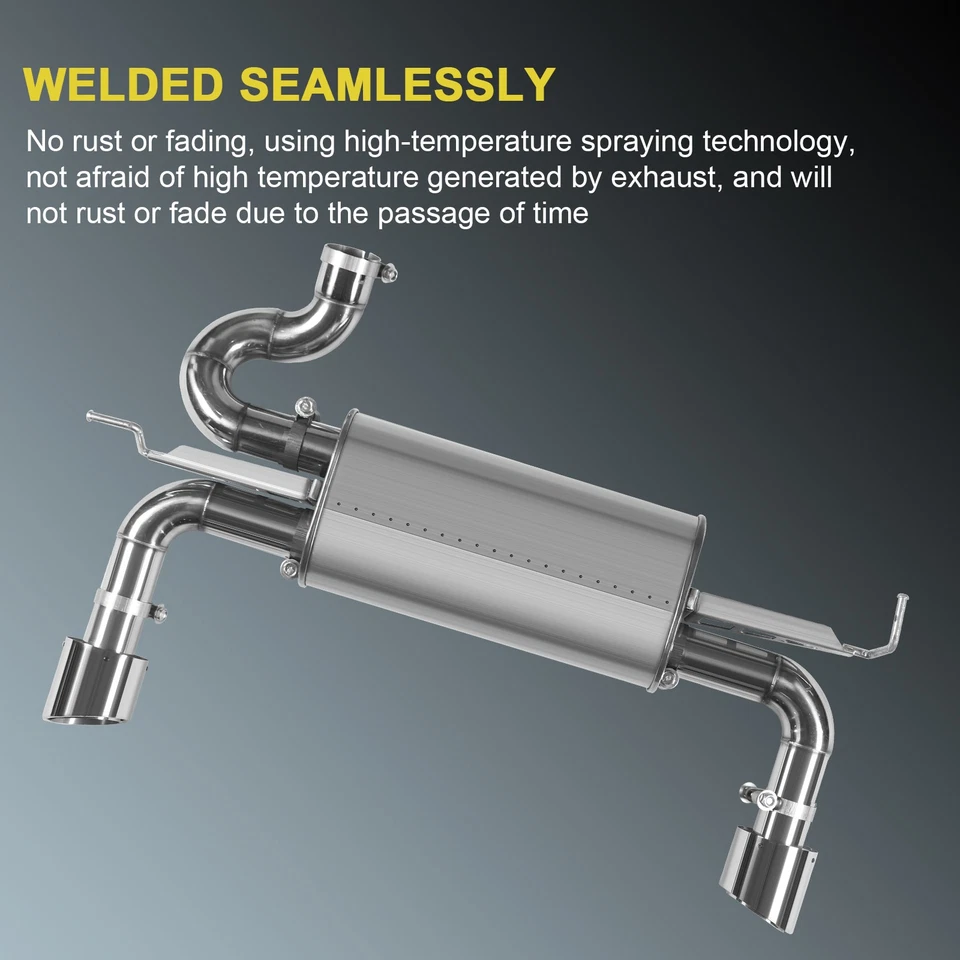 Exhaust System Sliver Rolled Muffler Tip Fits 2007-2018 Jeep Wrangler JK 2/4DR Foto 2 de 4