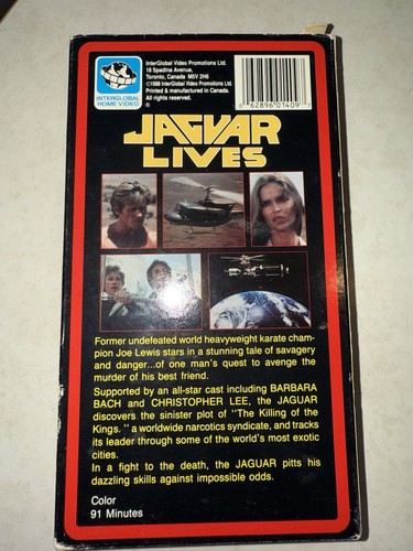 Interglobal VHS OOP Jaguar Lives Christopher Lee Barbara Bach Karate Joe Lewis - Picture 2 of 4