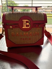 Balmain Pink Natural Woven Shoulder Bag Gold ...