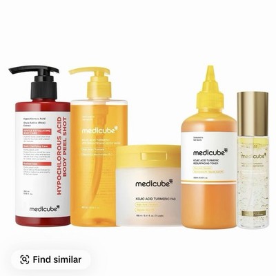 Medicube Body Care Set Kojic Acid Turmeric Body Wash Pads Toner Mist