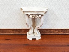 Consola para casa de muñecas mesa de recibidor estilo francés blanco envejecido muebles escala 1:12