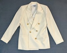 Vintage Pendleton Blazer Womens Size 6 Jacket Cream 100 Virgin Wool Made in USA