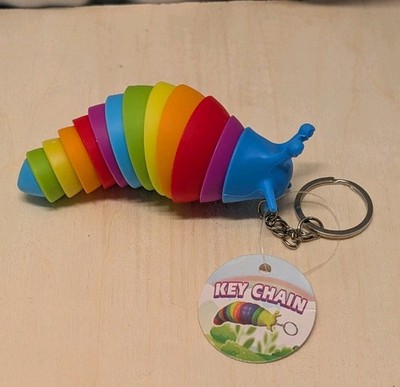  Mini Fidget Slug Key-chain Toys,3D Articulated, New