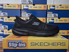 SKECHERS MENS SLIP INS SHOES ALL BLACK RIDGE GRIP TRAIL SLIP IN TRAINERS SIZES