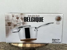NIB Belgique Tools of the Trade Windsor pan 2.5QT Glass Lid Stainless Steel