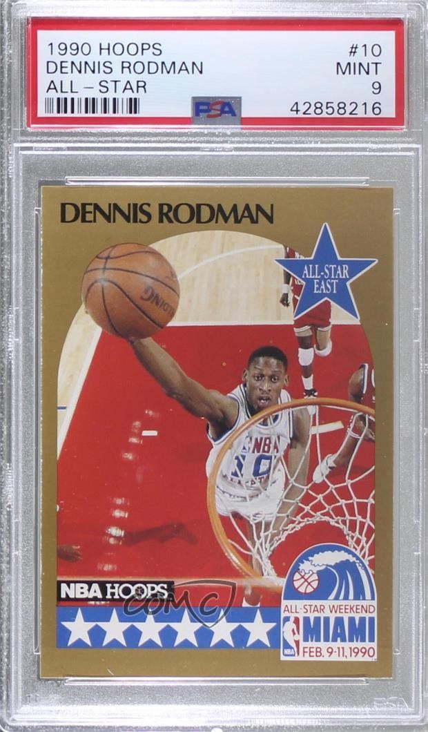 1990-91 NBA Hoops All-Star Game Dennis Rodman #10 PSA 9 MINT HOF 00e8