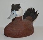 Awesome JIM RUTLEDGE LIFE SIZE RUDDY DUCK DRAKE CARVING DECOY Wood sculpture — photo 3