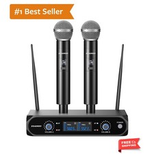 Wireless Microphone System, Metal Wireless Mic Set with Case,Handheld Cordles...