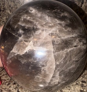 Giant Polished Dark Smoky Quartz Crystal Mineral Sphere Gemstone Stone Ball