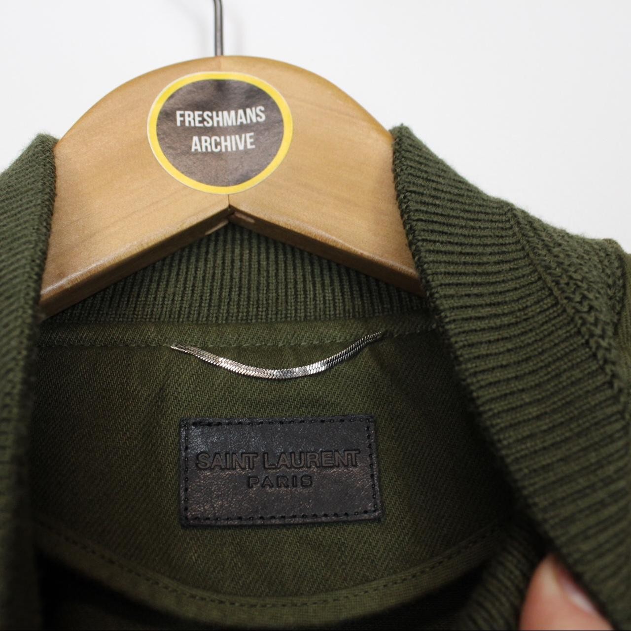 Giacca Bomber Saint Laurent Verde Cachi Souvenir Patch Bottoni