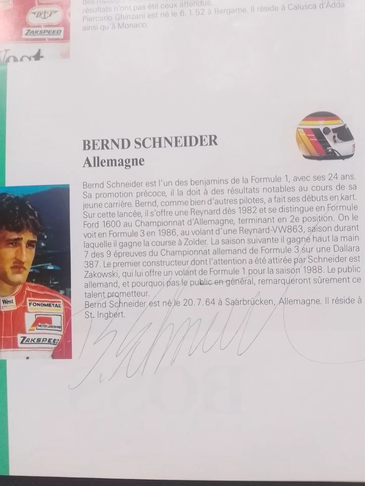 1988 Belgium Grand Prix F1 Programme Signed By 12 Prost Piquet Berger Alboreto - Image 4 of 4