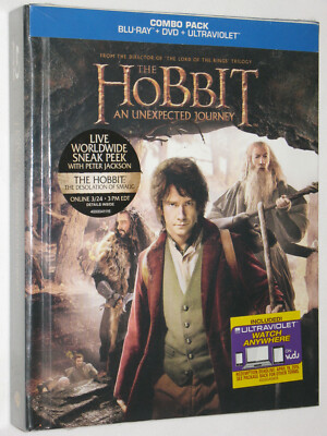 HOBBIT: AN UNEXPECTED JOURNEY (2012) Blu-ray 3-Disc Walmart Exclusive Digibook