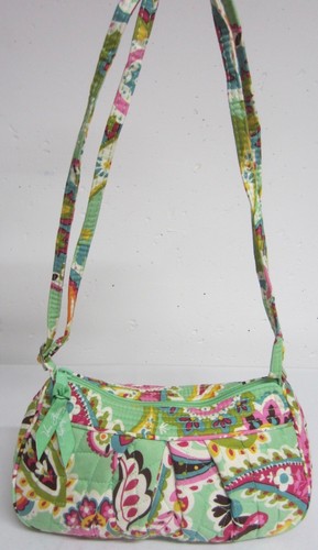 VERA BRADLEY Pink Green TUTTI FRUTTI Small FRANNIE CROSSBODY Shoulder Handbag - Picture 2 of 8
