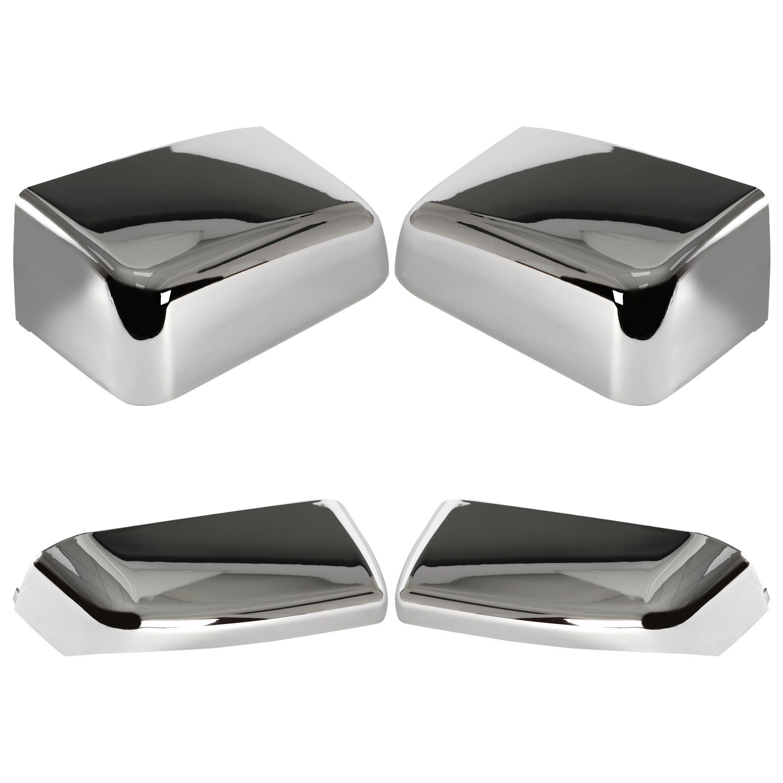 Glossy Black Tow Mirror Cap Covers For Chevy Silverado & GMC Sierra 2014-2019 (Set Of 4) - View #2