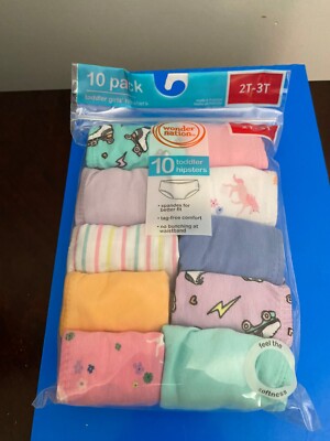 BRAND NEW TODDLER GIRLS SIZE 2T-3T WONDER NATION 10 PACK HIPSTER UNDERWEAR