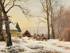 Art Giclee Printed Oil Painting Print Wall winterandscape