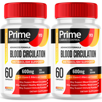 Prime Cardio Control Pills - Supports healthy blood sugar & circulation (2 Pack)