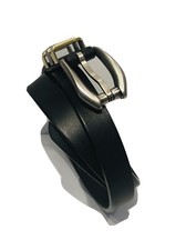 Gianni Versace Black Leather Silver Gold Plated Skinny Belt