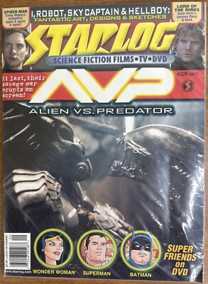 Starlog #326 Sept 2004 Alien vs. Predator Cover - Sci-Fi Films & TV Collector's