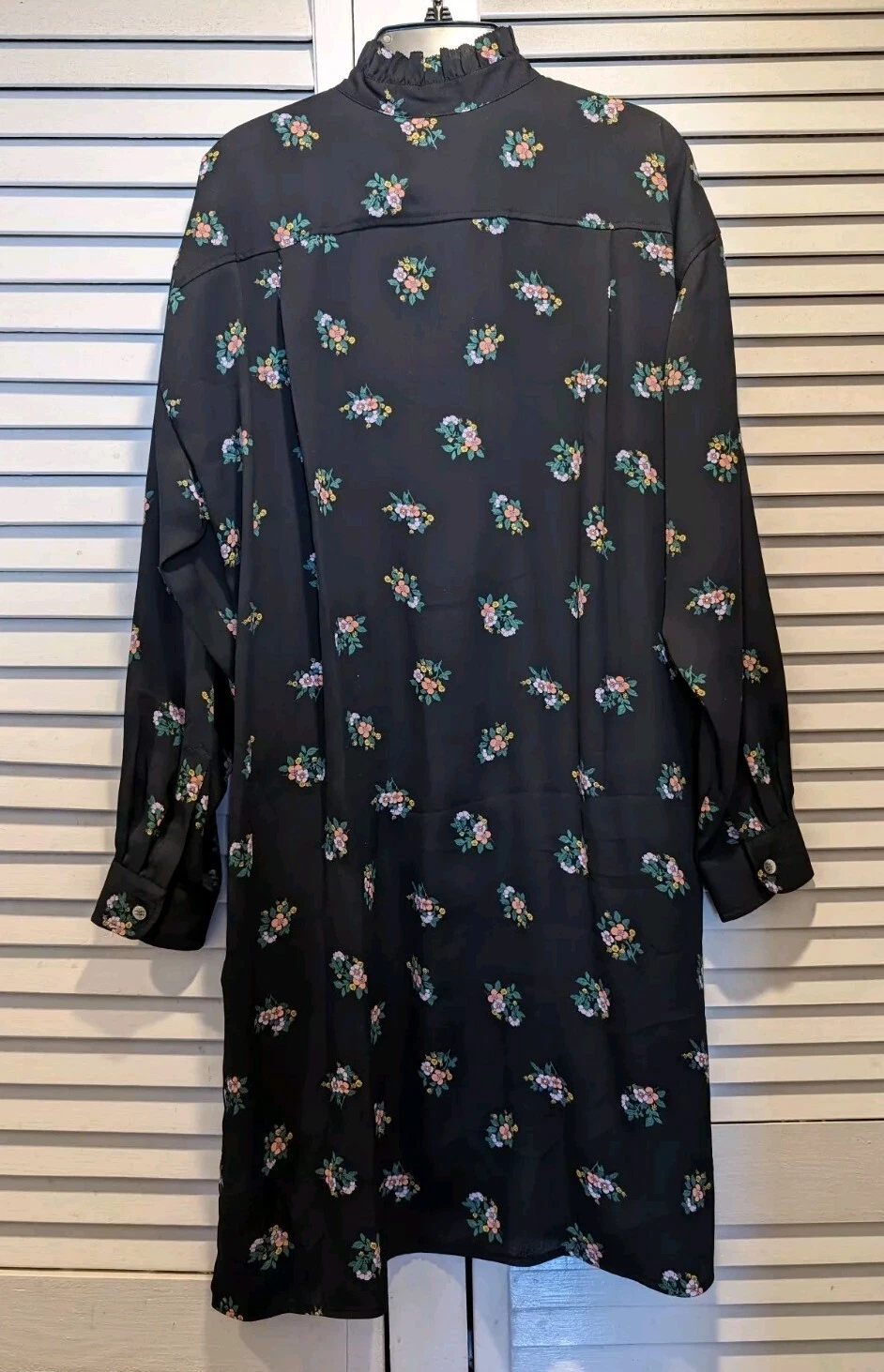 Camicia TORY BURCH nuova con etichette abito daybreak Ditsy arricciata cora floreale nera taglia 4