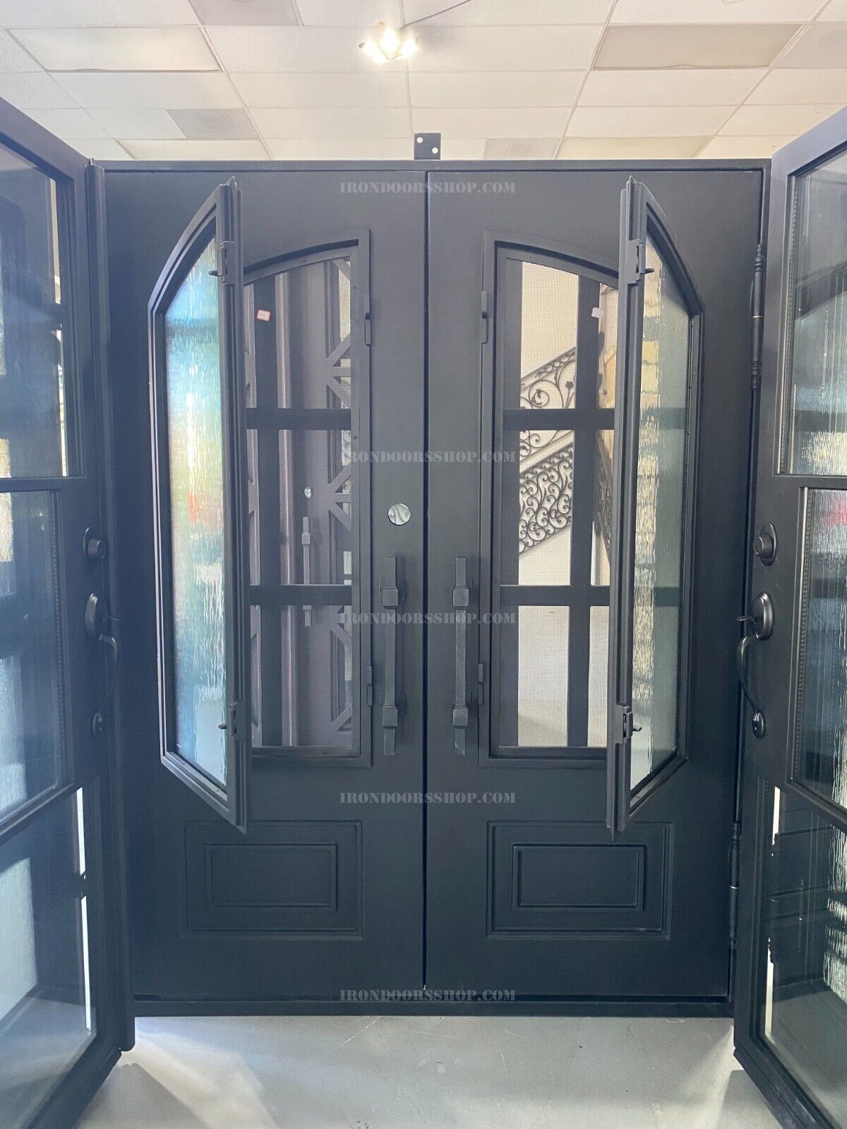 Santiago Modern double steel door with operable glasses Right hand in stock