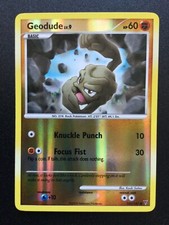 Old Pokemon Geodude Reverse Holo Card Supreme Victors - 2009 TCG - LP/NM