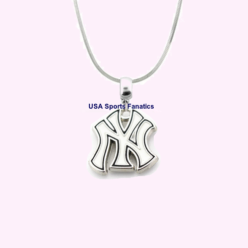 MLB New York Yankees 925 Sterling Silver Team Logo Pendant Necklace (4 Sizes) - Picture 1 of 3