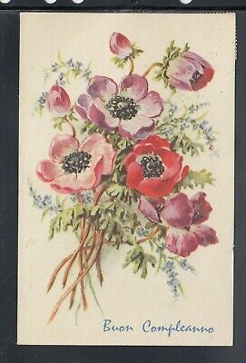 Cartolina Buon Compleanno Fiori Saemec S 037 Zc210 Ebay