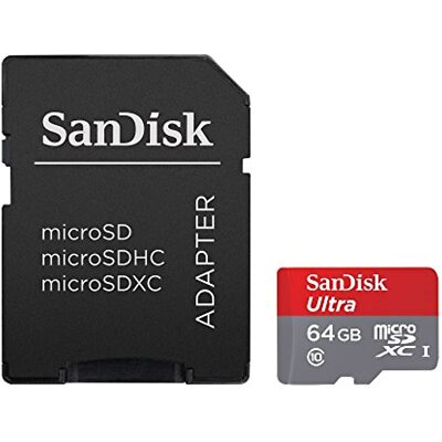 SanDisk Ultra 64GB microSDXC UHS-I Card with Adapter (SDSQUNC-064G-GN6MA)