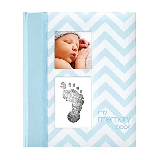 Baby Keepsake Book Boy Footprint Handprint Ink Pad photo albums memory book  Blue