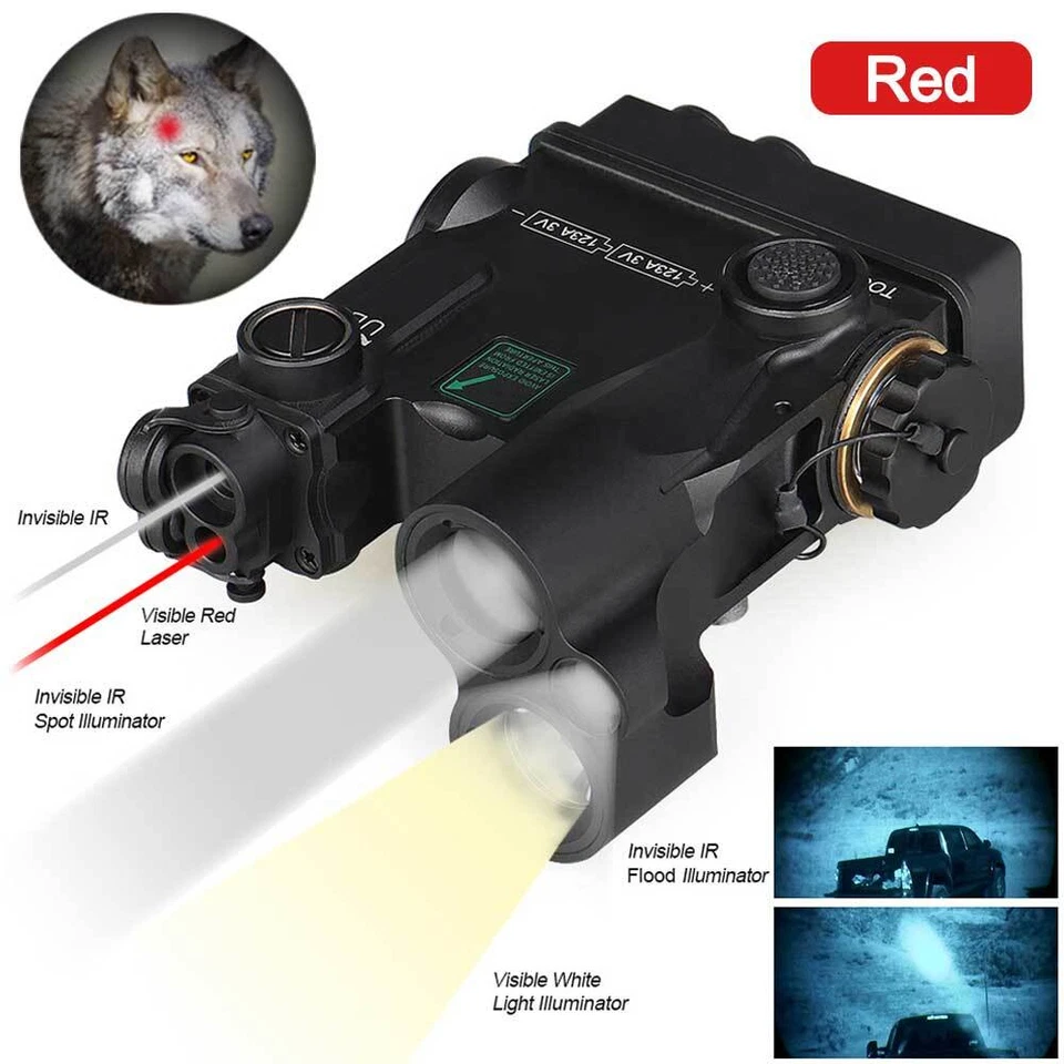 Hunting DBAL-A4 Dual Beam Laser w/ Visible Infrared Green Red Dot Sight QD Rail - Image 3 of 4