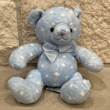 BB Russ Berrie DOTS Baby Blue Bear with Rattle Plush Lovey