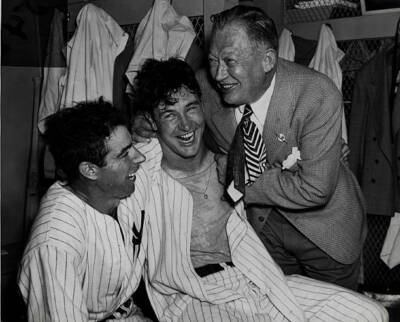Joe DiMaggio, Joe Page and team executive Larry MacPhail New York - Old Photo