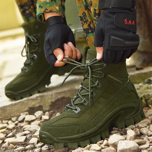 Stivali Uomo Escursionismo Militare Impermeabili Tattici Combattimento Moto Scarpe/ - Foto 14 di 32