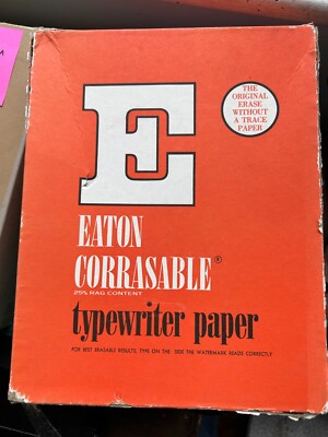 Vintage Eaton reibbares Schreibmaschinenpapier, 25% Lappenanteil Zwiebelhaut, 30 Blatt