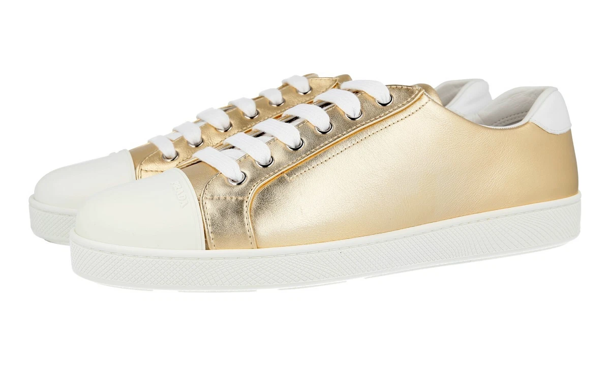 Prada gold sneakers cheap