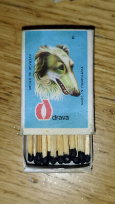 Old Matchbox Drava Yugoslavia Matches Yugoslavia Dog Dog