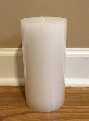 New Pottery Barn Core Unscented Pillar Candle 4 X 8 White