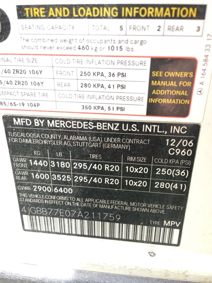 Mercedes-Benz ML63 2007 AMG piezas coche o comprar las piezas coche motor es bueno Foto 2 de 4