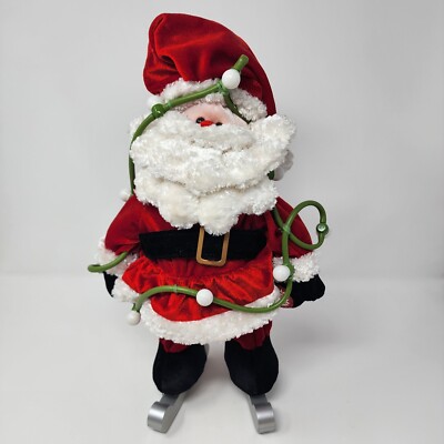 Dan Dee Santa Claus Sings Coming to Town Skiing Animated Musical Light Up VIDEO